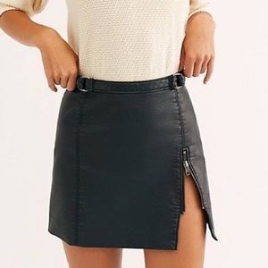 Free People midnight magic faux leather mini skirt - 4